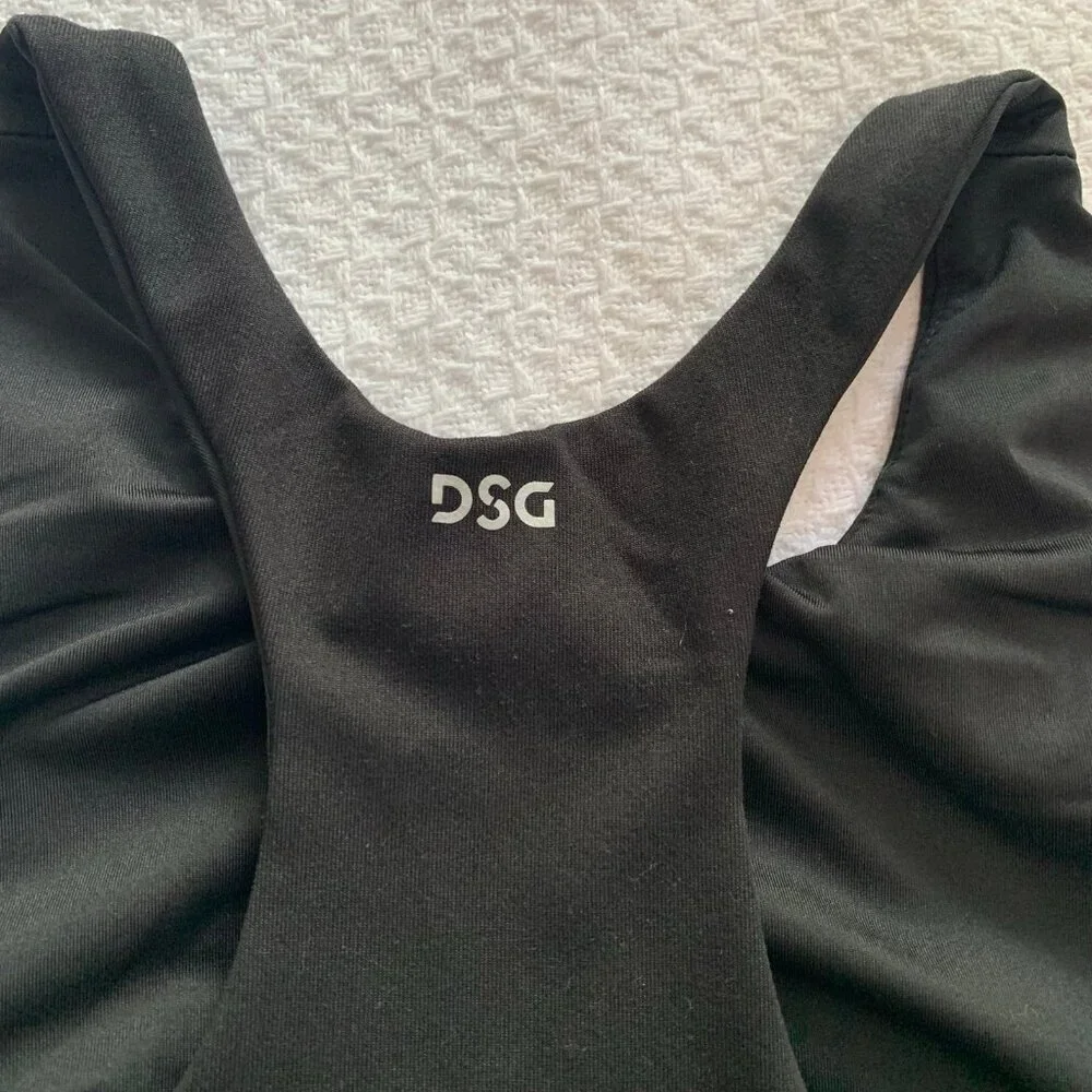 5/$25 DSG‎ Girls Black High Neck Racerback Crop Athletic Tank Top Size XL 16
